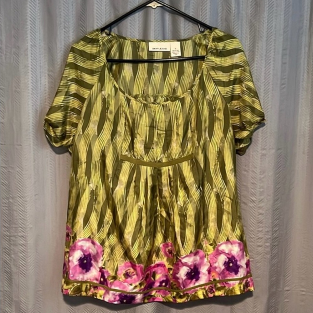 DKNY Jeans Silk Floral Top